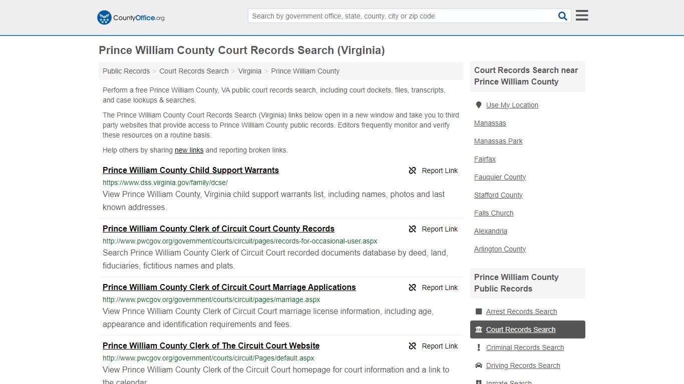 Prince William County Court Records Search (Virginia)